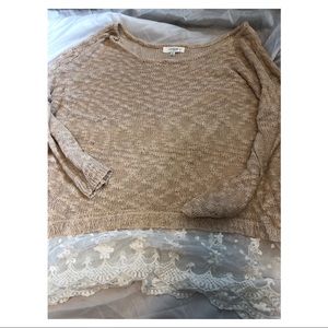 🔵 Umgee plus lightweight sweater with lace